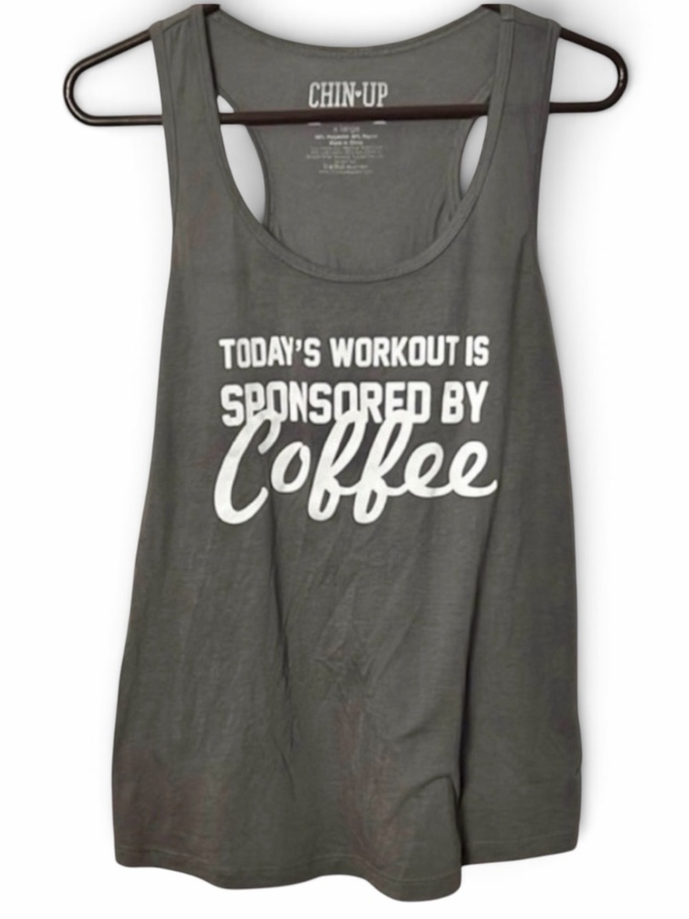 Chin Up Apparel Gray Racerback Graphic Tank Top Size XL